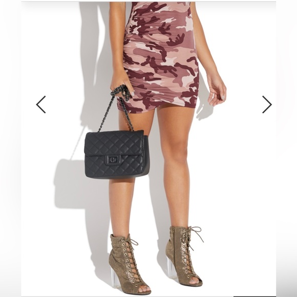 Gold lace-up bootie w/ clear 4inch heel - Picture 1 of 2